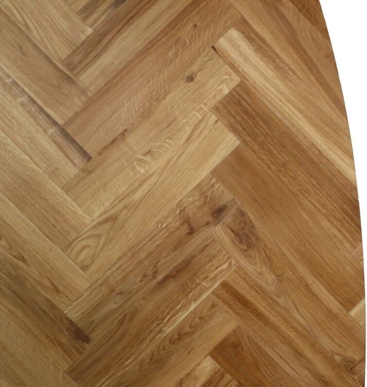 HSM Collection HSM -Ovaal Tafelblad Fishbone-220x110x4-Naturel-Eiken