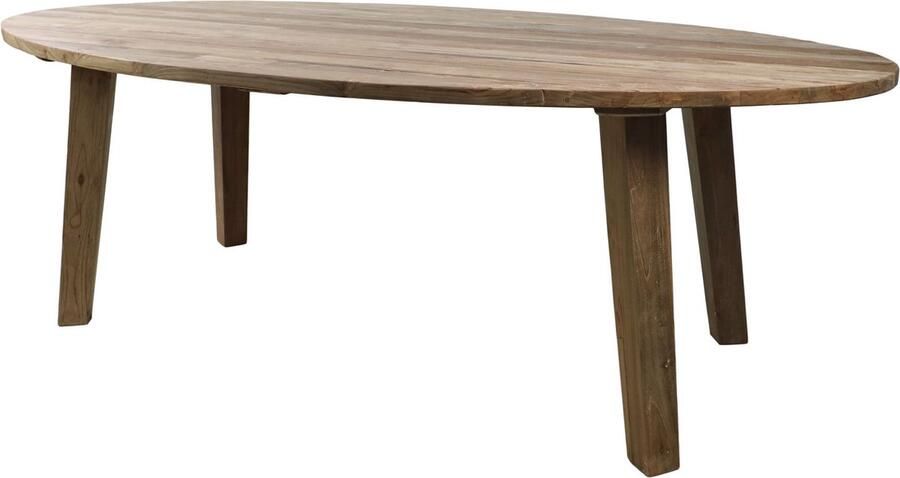 HSM Collection Tuin tafelblad ovaal 180x100x3 5 Naturel Oud teakhout