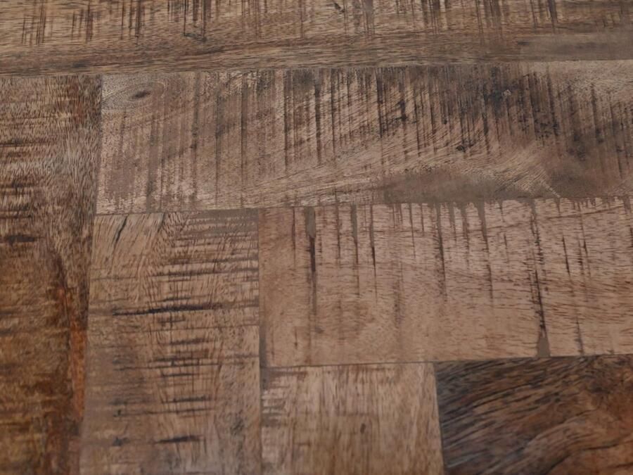 HSM Collection -Ovale Eettafel Mozaiek-180x100x76-Naturel Zwart-Mango Metaal