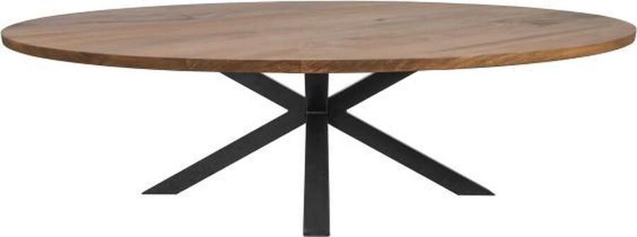 HSM Collection Eettafel Ovaal Oakland 220cm Naturel Zwart Mangohout Metaal - Foto 1