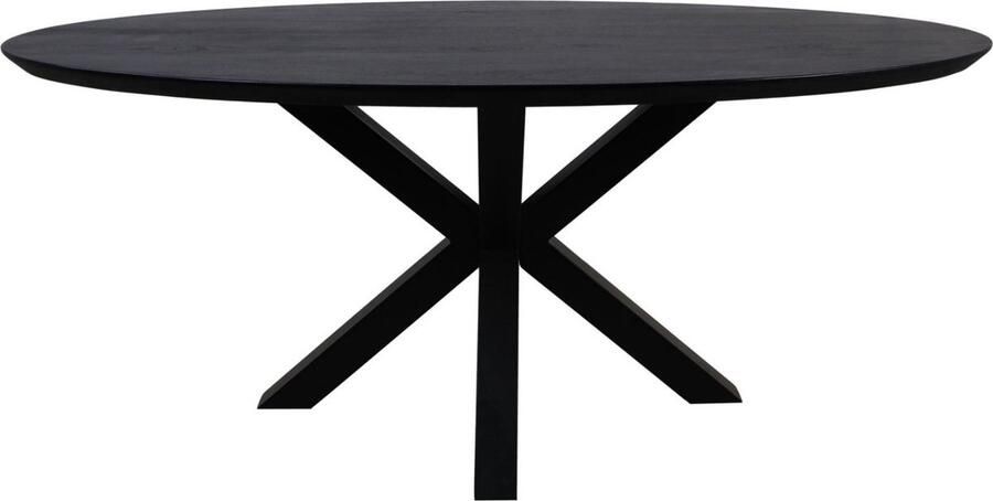 HSM Collection -Ovale Eettafel Zurich-240x100x76-Zwart-Acacia Metaal - Foto 2
