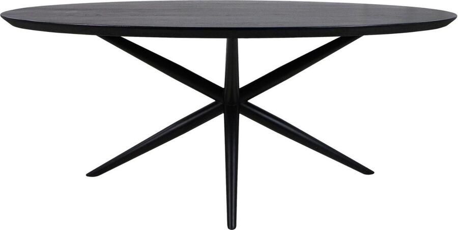 HSM Collection -Ovale Eettafel Zurich-240x100x76-Zwart-Acacia Metaal