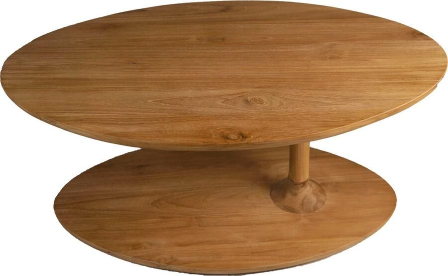 HSM Collection -Ovale Salontafel Coffees-80x50x35-Naturel-Teak