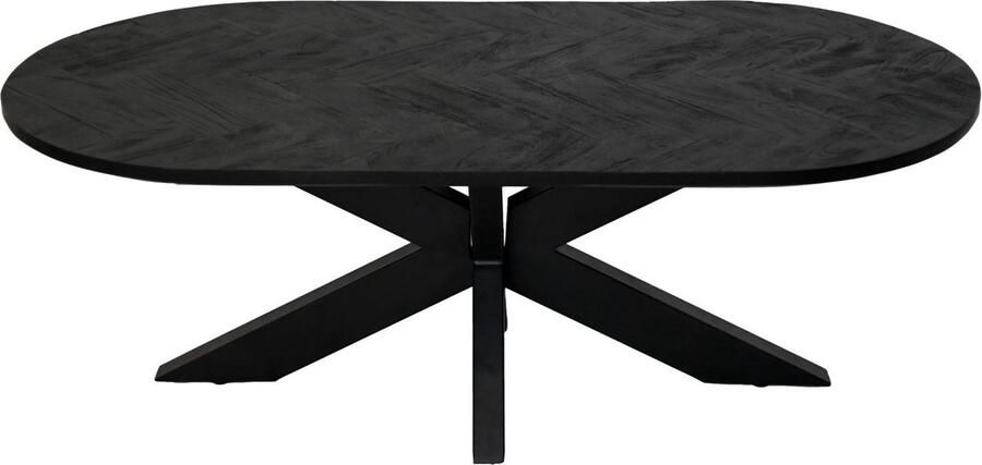 HSM Collection -Ovale Salontafel Mozaiek-120x60x44-Zwart-Mango Metaal