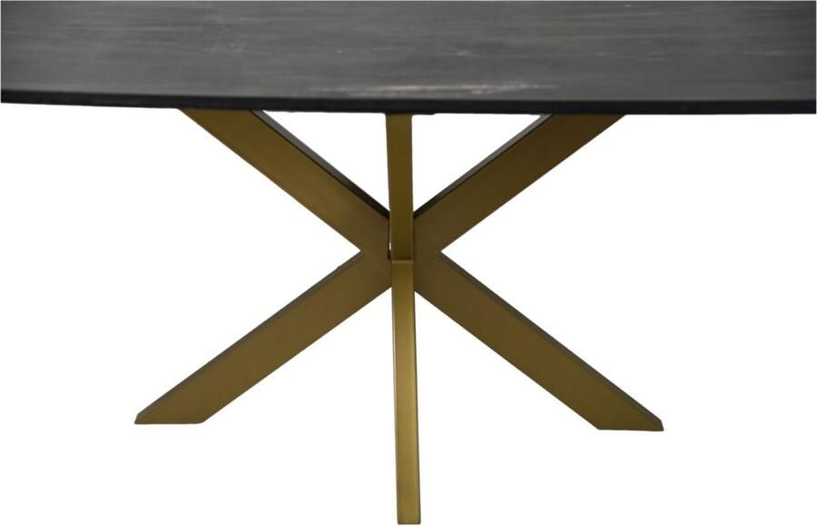 HSM Collection -Rechthoekige Eettafel Marmer-180x90x77-Zwart Goud-Marmer Metaal
