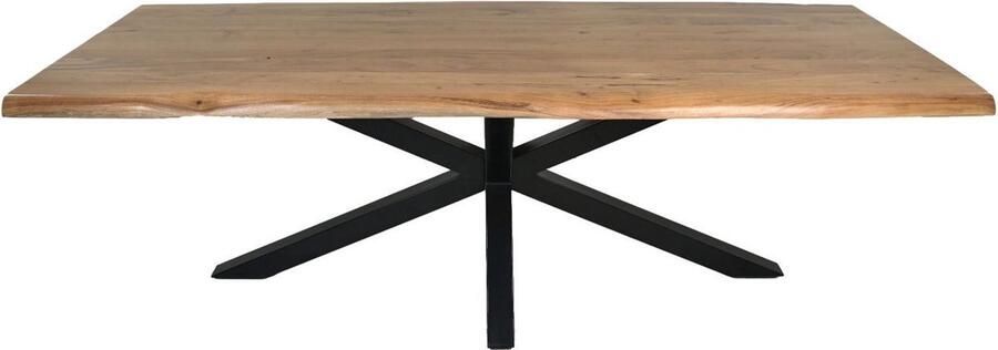 HSM Collection -Rechthoekige Eettafel Soho Luxe-200x100x76-Naturel Zwart-Acacia Metaal