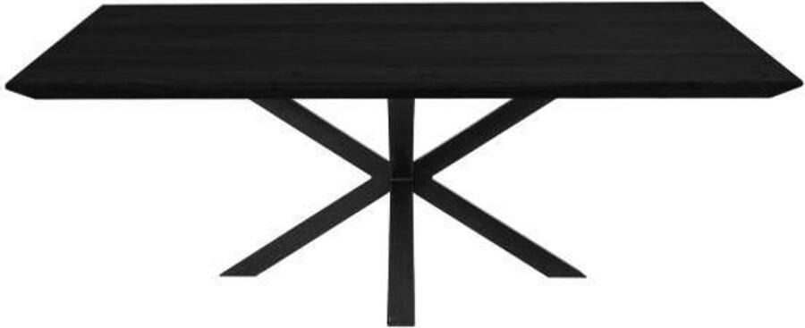 HSM Collection -Rechthoekige Eettafel Zürich-200x100x76-Zwart-Mango Metaal