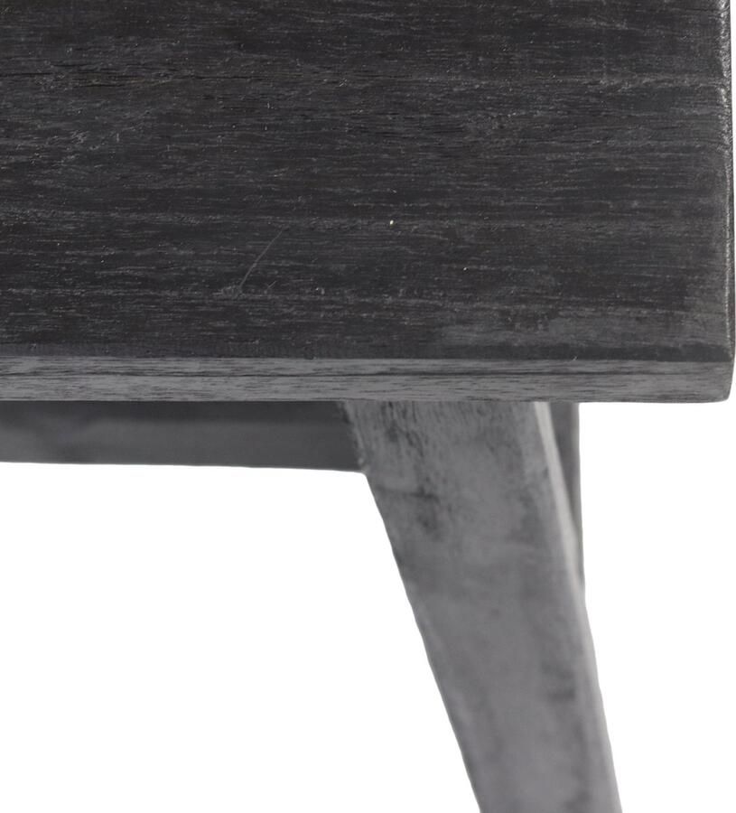 HSM Collection -Rechthoekige Kruk Lawas-50x27x46-Zwart-Teak