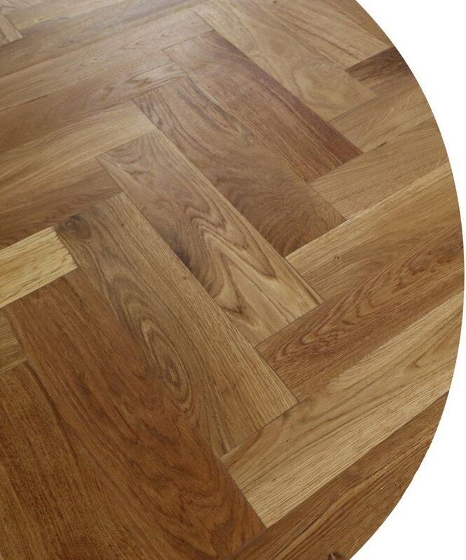 HSM Collection HSM -Rond Tafelblad Fishbone-ø150x4-Naturel-Eiken
