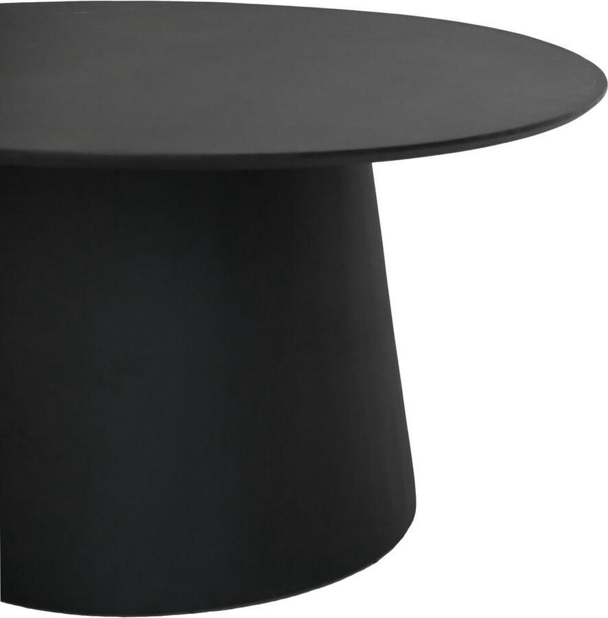 HSM Collection Ronde eettafel Drum met kegelpoot 140x140x77 Zwart Mat Mangohout