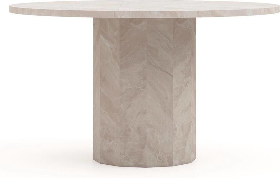 HSM Collection HSM -Ronde Eettafel Sofia-ø130x75-Wit-Travertine