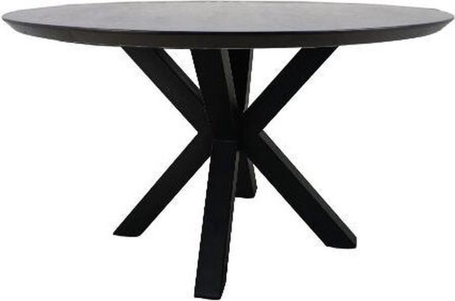 HSM Collection HSM Ronde Tafel Zurich Ø140x76 Zwart Mangohout|metaal