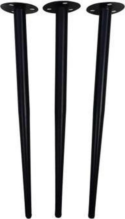 HSM Collection Tafelpoten Ventura ø2x45 Gepoedercoat zwart Metaal Set van 3