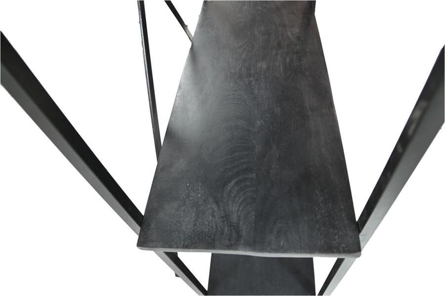 HSM Collection -Stellingkast 4 Planken-80x35x180-Zwart-Mango Metaal
