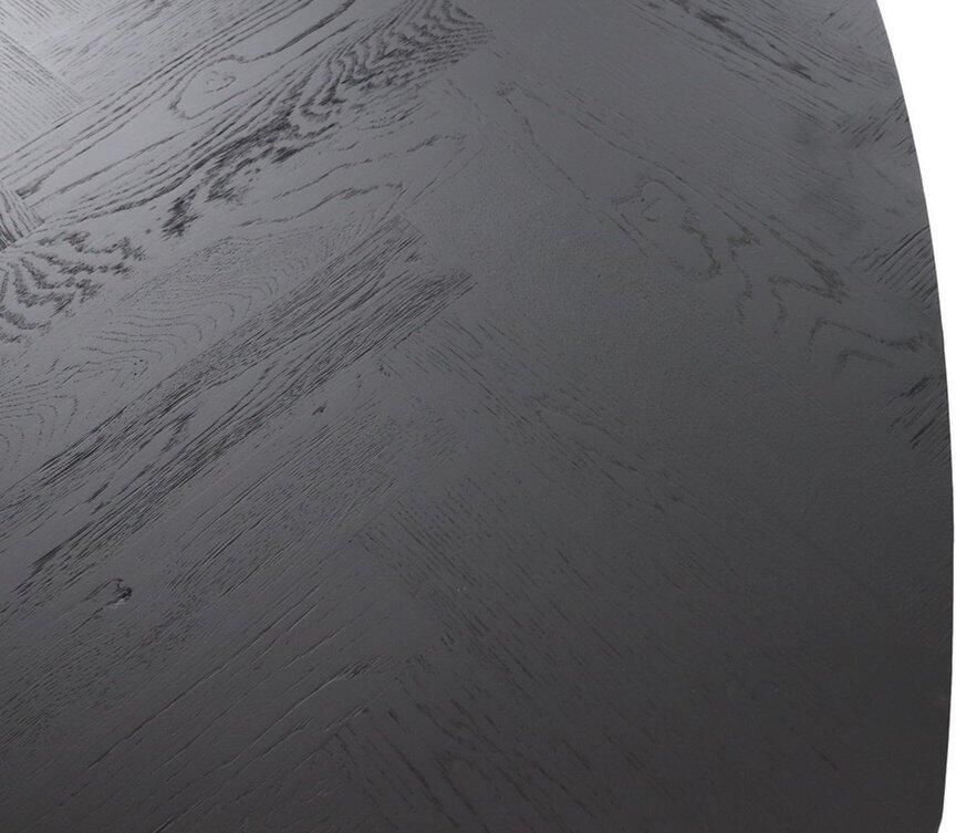 HSM Collection Tafelblad Fishbone Deens Ovaal Eiken Zwart 180cm