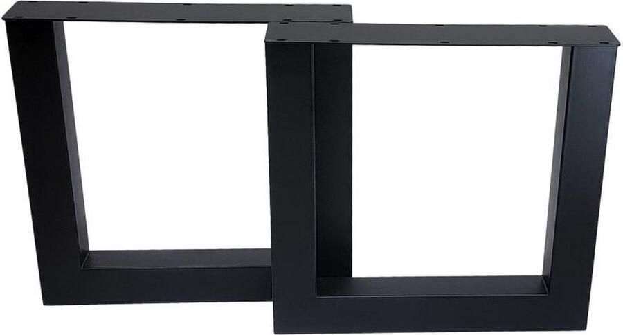 HSM Collection -Tafelpoot Model U S 2-75x15x72 ( 100x100 mm )-Zwart-Metaal