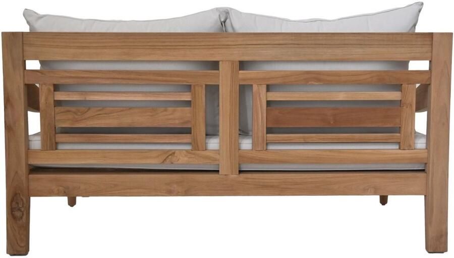 HSM Collection -Tuin Lounge Bank Bahama 2 5 Zits-150x95x80-Naturel Wit-Teak Stof