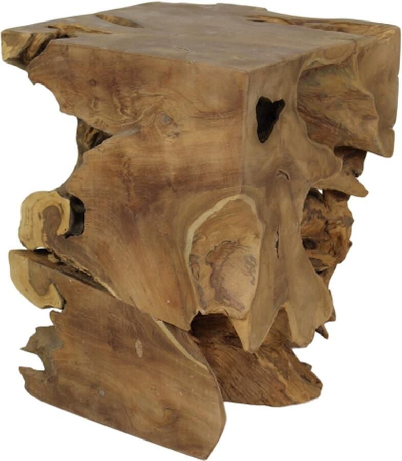 HSM Collection -Vierkante Kruk Block-30x30x40-Naturel-Teak