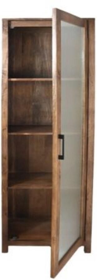 HSM Collection Vitrinekast met glas Naturel Links Mangohout Glas 60*40*180