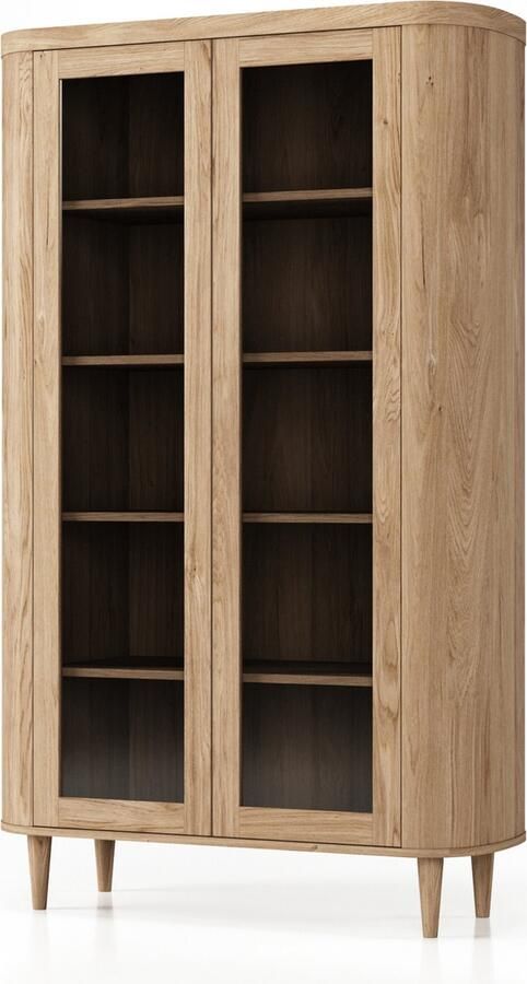 HSM Collection Vitrinekast Dune Eiken Naturel vitrinekast