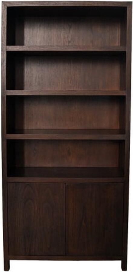 HSM Collection Wandkast met 4 vakken 100x42x215 Walnoot Teak veneer