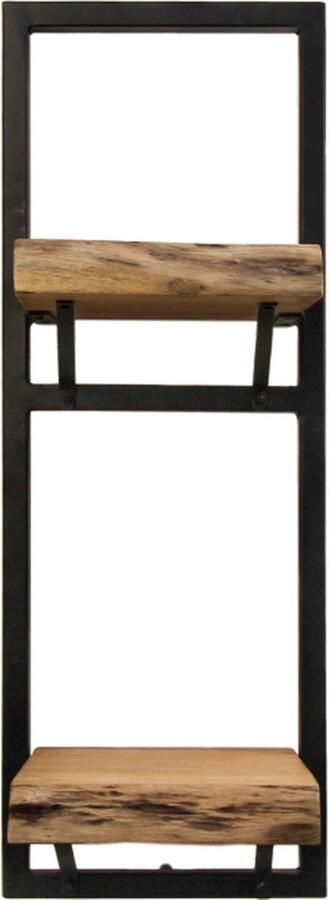 HSM Collection Wandplank Levels Live Edge 25x70 cm acacia ijzer