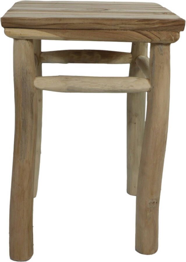 HSM Collection -Vierkante Kruk-30x30x45-Naturel-Teak