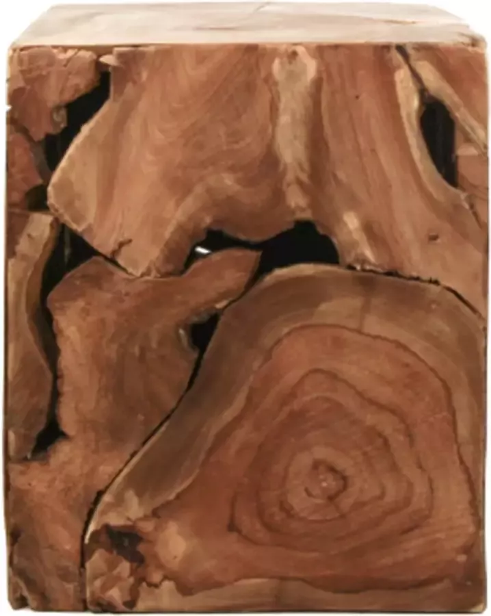HSM Collection Kubus bijzettafel 25x25 cm teak natural wax