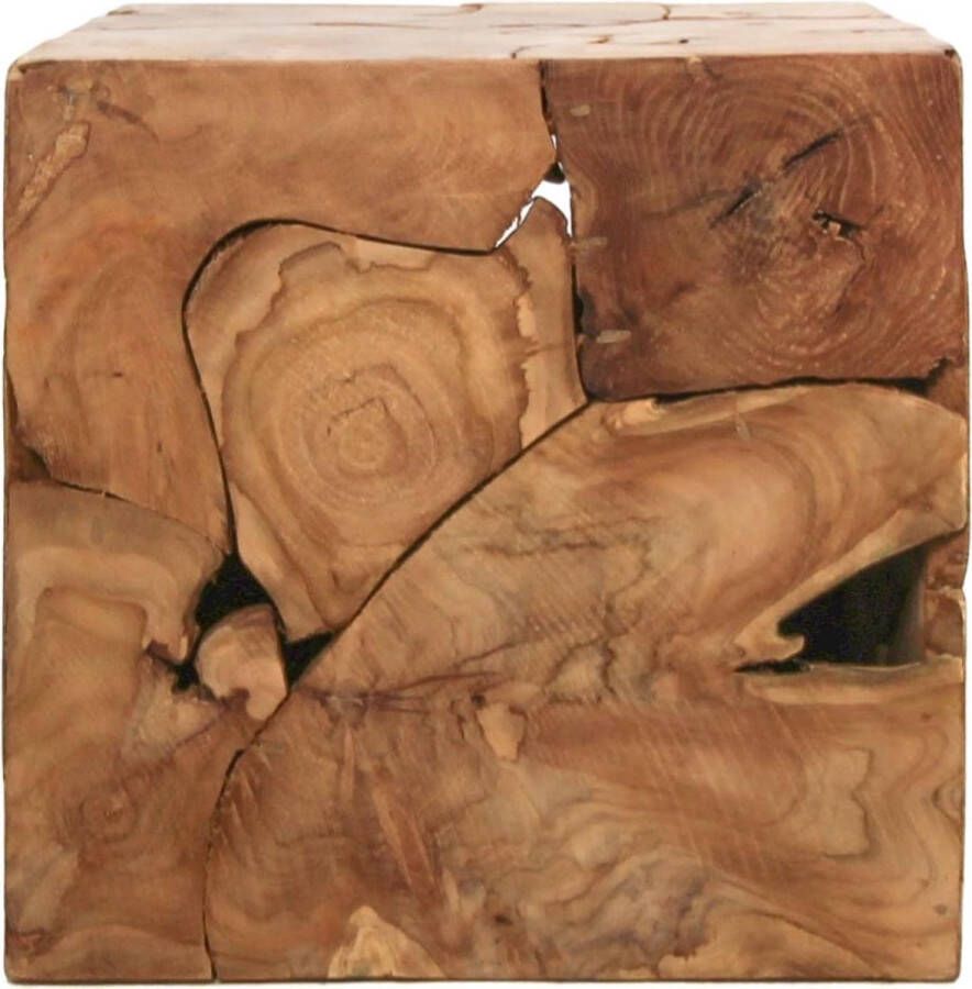 HSM Collection Kubus bijzettafel 40x40 cm teak natural wax
