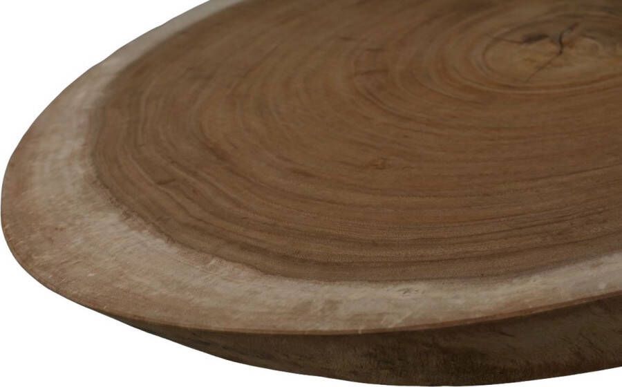 HSM Collection -Ovale Salontafel Boomschijf-120x80x28-Naturel Zwart-Munggur Metaal - Foto 2