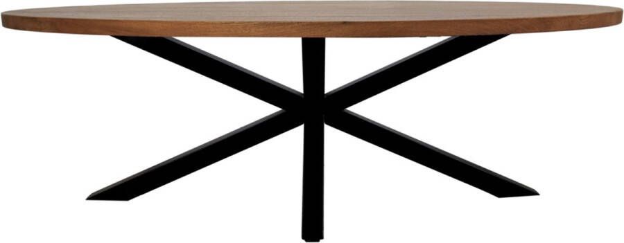 HSM Collection Ovale eettafel Oakland 200x100 cm mangohout metaal - Foto 2