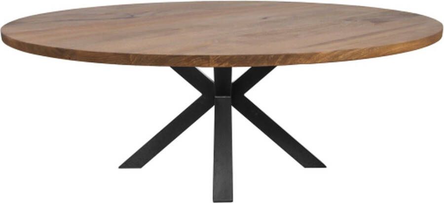 HSM Collection Ovale eettafel Oakland 200x100 cm mangohout metaal - Foto 1