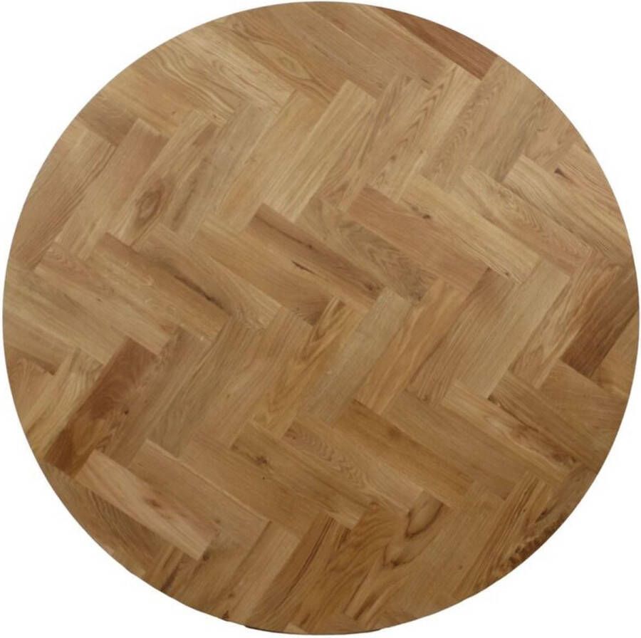 HSM Collection Rond Tafelblad Visgraat Ø130x4cm Naturel Eiken