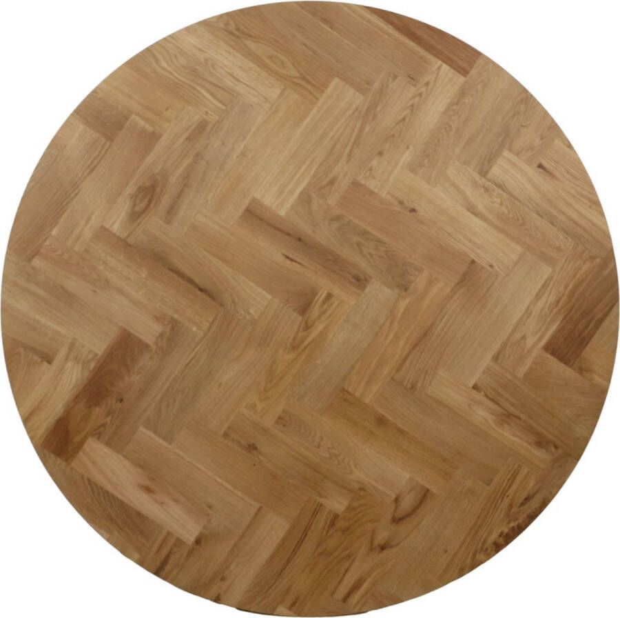 HSM Collection Rond Tafelblad Visgraat Ø140x4cm Naturel Eiken