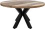 HSM Collection Ronde eettafel ø130 cm massief mangohout metaal - Thumbnail 1