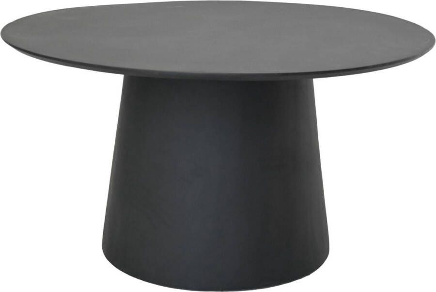 HSM Collection Ronde eettafel Drum met kegelpoot 140x140x77 Zwart Mat Mangohout