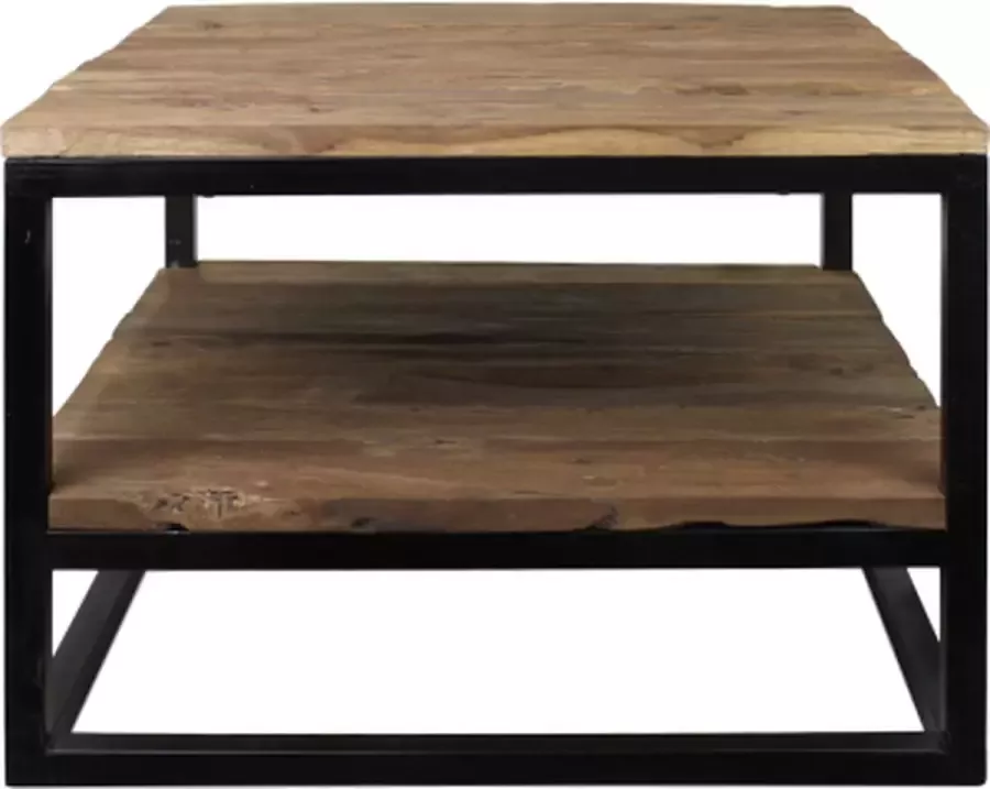 HSM Collection salontafel met onderplank Leroy naturel mat zwart 60x60x44 cm Leen Bakker - Foto 3