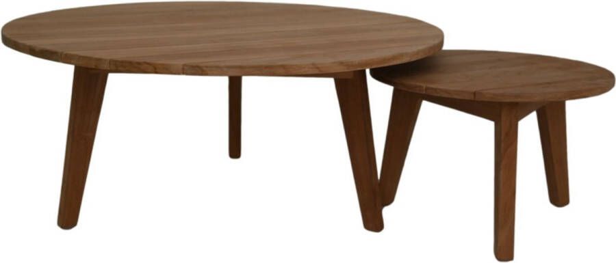 HSM Collection HSM Salontafels Rond Tuin Ø75x37|ø45x35 Naturel Teak