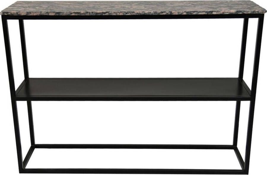 HSM Collection Console tafel Marseille 120x32x85 Bruin zwart Marmer metaal