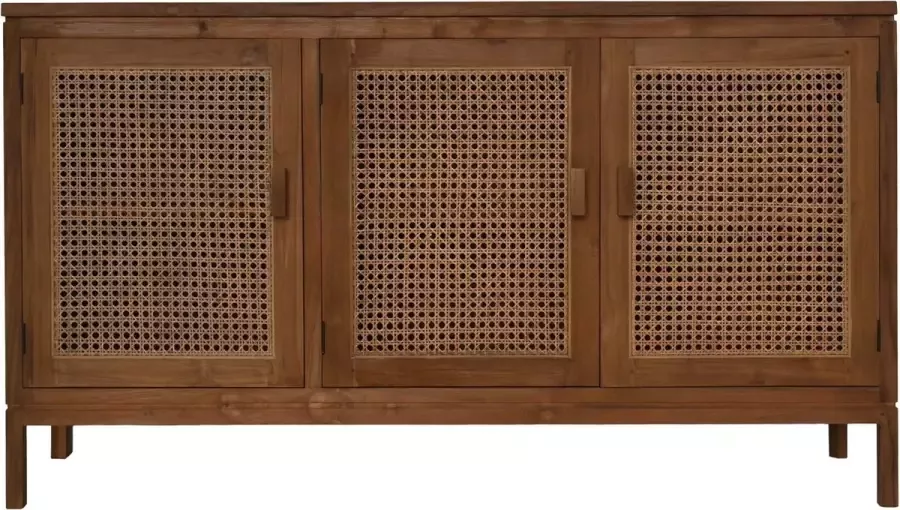 HSM Collection Dressoir 3 deurs 150x42x85- Naturel Teak rotan