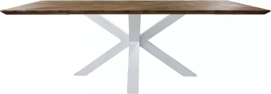 HSM Collection Tafel Fishbone Rechthoek- 180x90x76 Naturel wit Eiken metaal