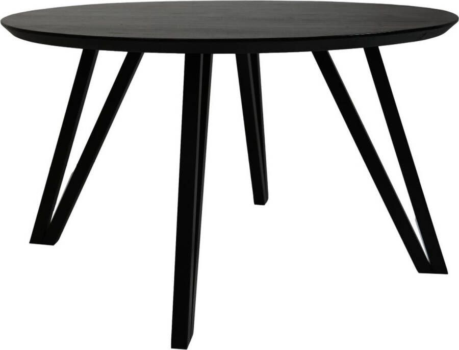 HSM Collection Tafel Zurich rond swiss edge ø130x76 Zwart Acaciahout metaal - Foto 2