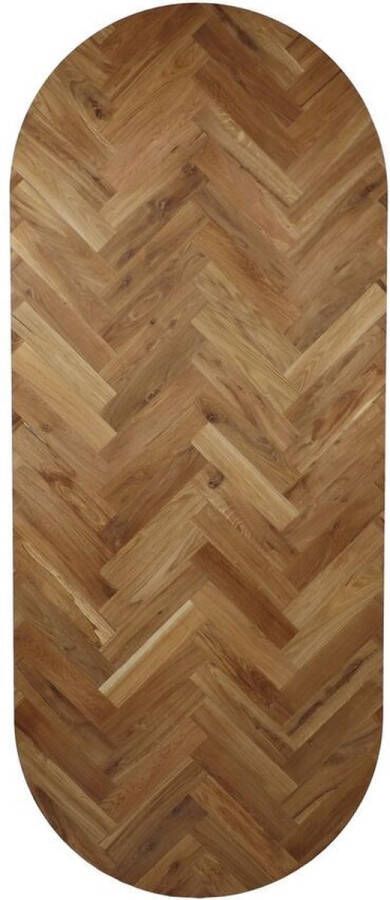 HSM Collection Tafelblad Fishbone Elips 180x100x4 Naturel Eiken