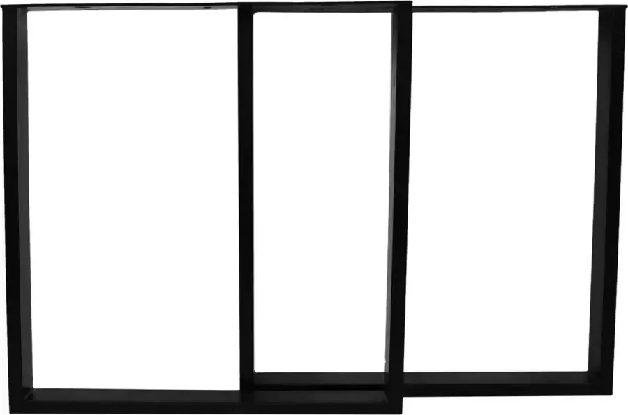 HSM Collection Tafelpoten U-model 65x10x72 cm Zwart Metaal Set van 2