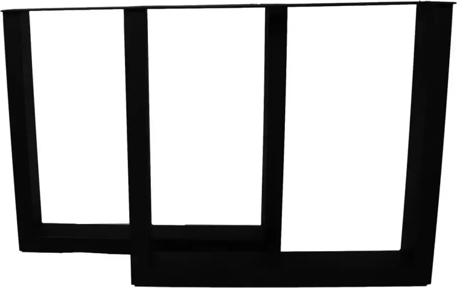 HSM Collection Tafelpoten U-model 78x72 Gepoedercoat zwart metaal IJzer Set van 2