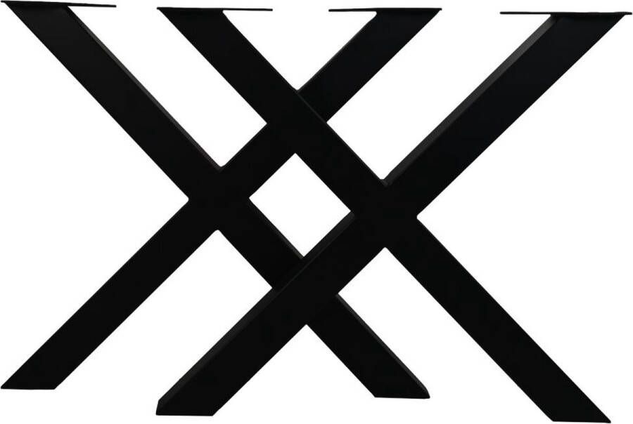 HSM Collection -Tafelpoten X-leg 80x10x72 Gepoedercoat zwart Metaal