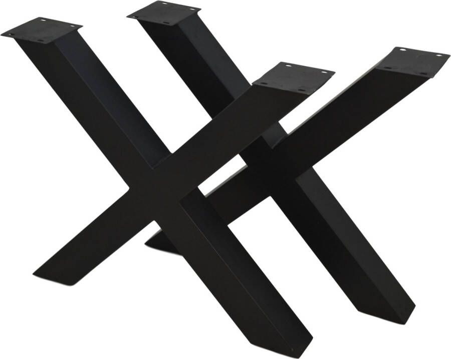 HSM Collection Tafelpoten X-model s 2 zwart poedercoat metaal 70x8x72cm