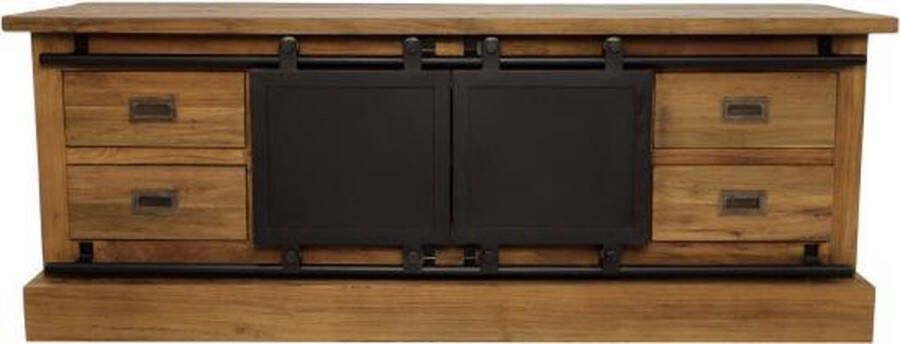 HSM Collection TV meubel Blackburn reclaimed teak ijzer