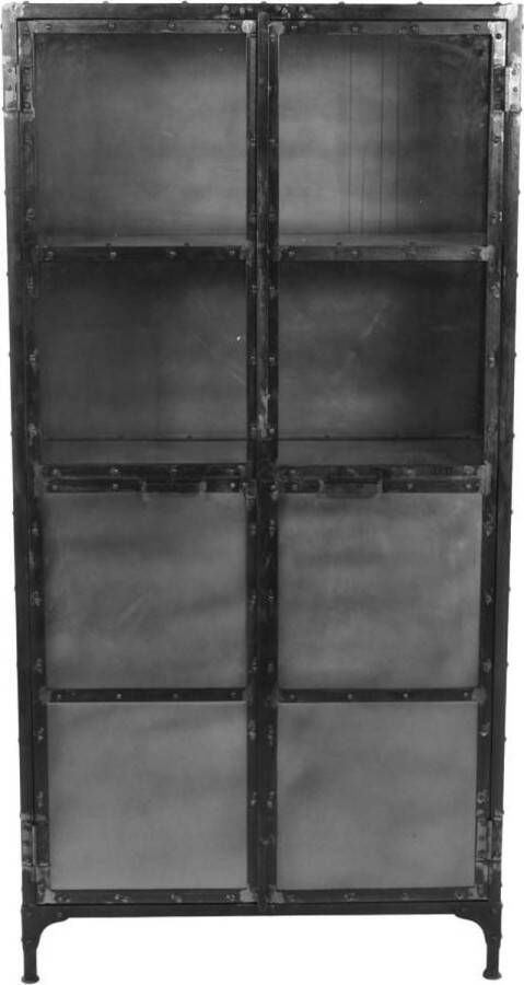 HSM Collection vitrinekast Brooklyn zwart 90x40x180 cm Leen Bakker