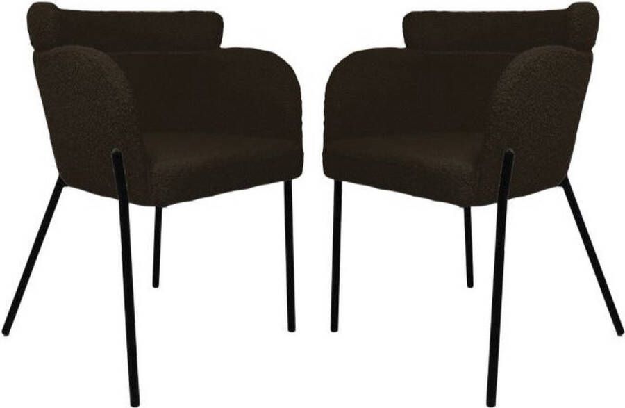 HSM Collections Eetkamerstoelen Set van 2 Keukenstoelen Modern Eetstoel Eetkamerstoel Fauteuilles Zitstoel Woonkamer Keuken 60x57x81 cm Wood Selections